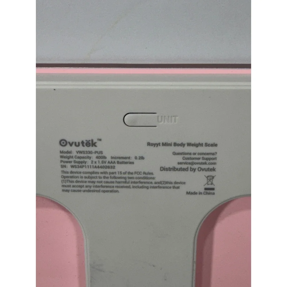 Ovutek Royyt Mini Digital Body‎ Weight Scale Pink VWS330-PUS 400lb Capacity